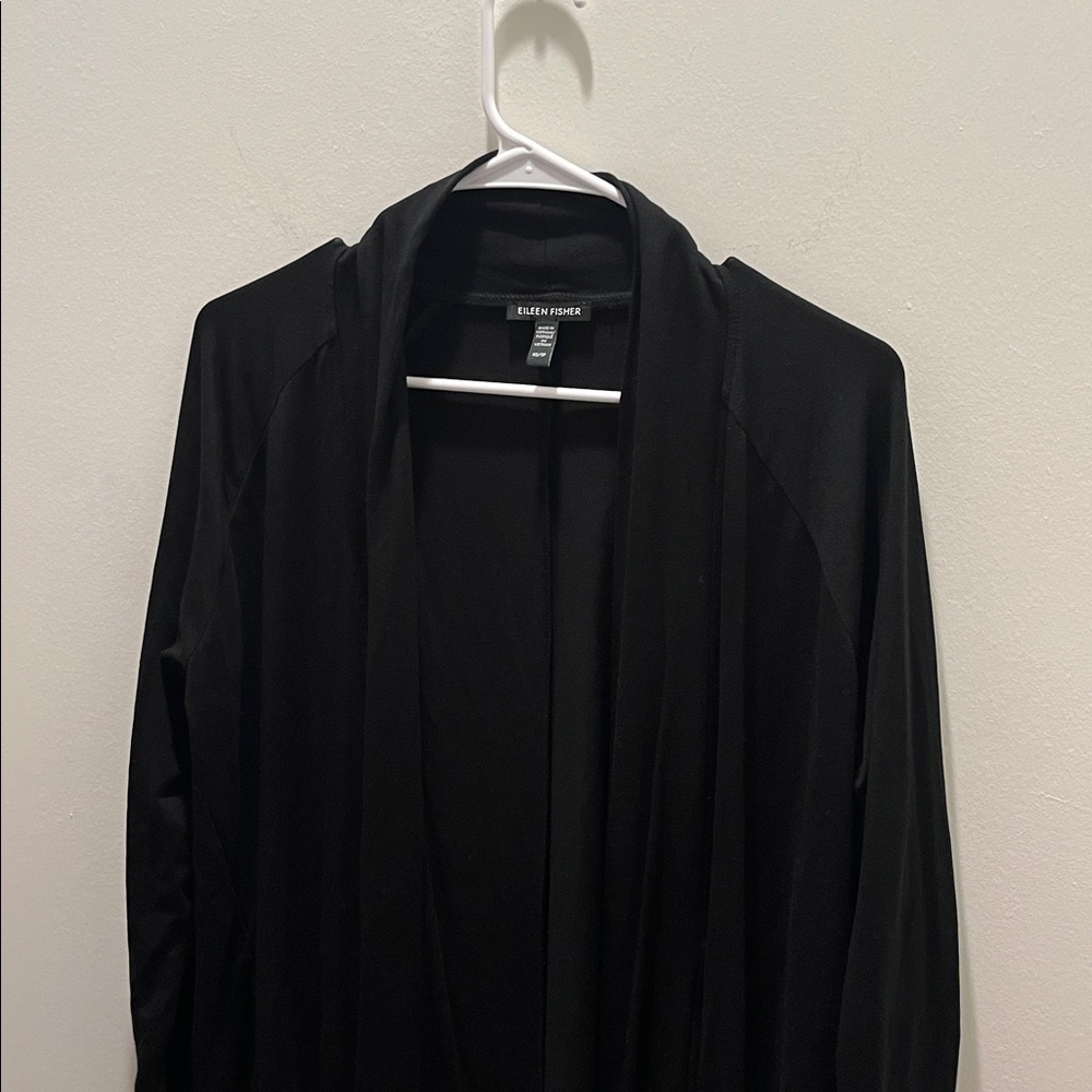 Eileen Fisher Classic Black Cardigan - Picture 2 of 5